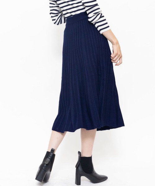 mili an deni（ミリアンデニ）の「リブニットスカート（スカート・レディース・チャコールグレー/ブラック/ブルー/グレー/ネイビー/グリーン/パープル・M/L）」の17枚目の写真