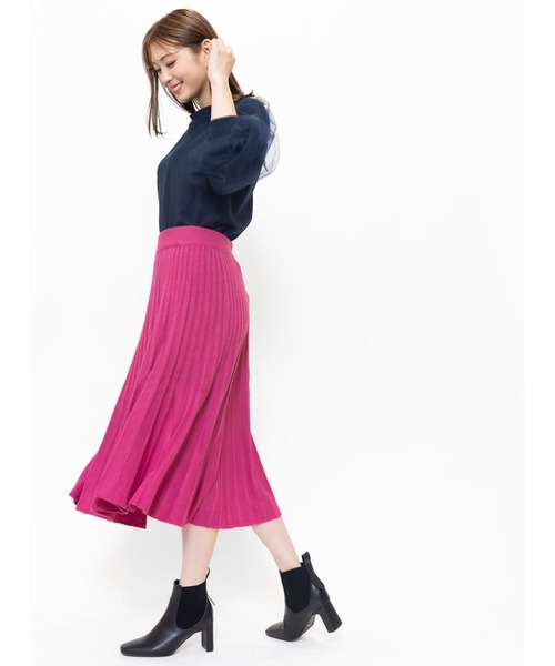 mili an deni（ミリアンデニ）の「リブニットスカート（スカート・レディース・チャコールグレー/ブラック/ブルー/グレー/ネイビー/グリーン/パープル・M/L）」の22枚目の写真