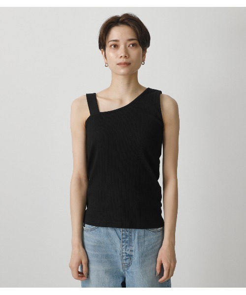 AZUL by moussy(アズールバイマウジー)の「ASYMMETRY SHOULDER TANKTOP/アシンメトリーショルダータンククトップ(タンクトップ・レディース・ブラック/オフホワイト/カーキ/ライトベージュ・SMALL/MEDIUM)」の10枚目の写真