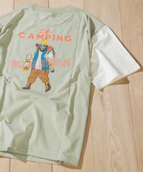 JOHN'S CLOSET（ジョンズクローゼット）の「【12】〔POWER TO THE PEOPLE/パワートゥザピープル〕CAMPINGプリントTシャツ（Tシャツ/カットソー・メンズ・ネイビー/オフホワイト/マルチ・MEDIUM/LARGE）」の3枚目の写真