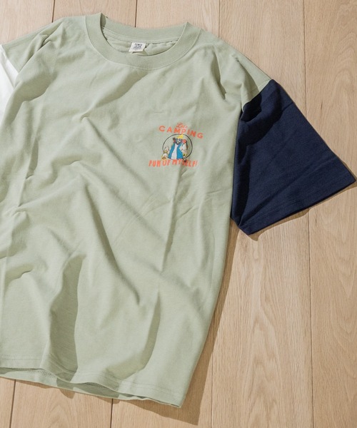 JOHN'S CLOSET（ジョンズクローゼット）の「【12】〔POWER TO THE PEOPLE/パワートゥザピープル〕CAMPINGプリントTシャツ（Tシャツ/カットソー・メンズ・ネイビー/オフホワイト/マルチ・MEDIUM/LARGE）」の4枚目の写真