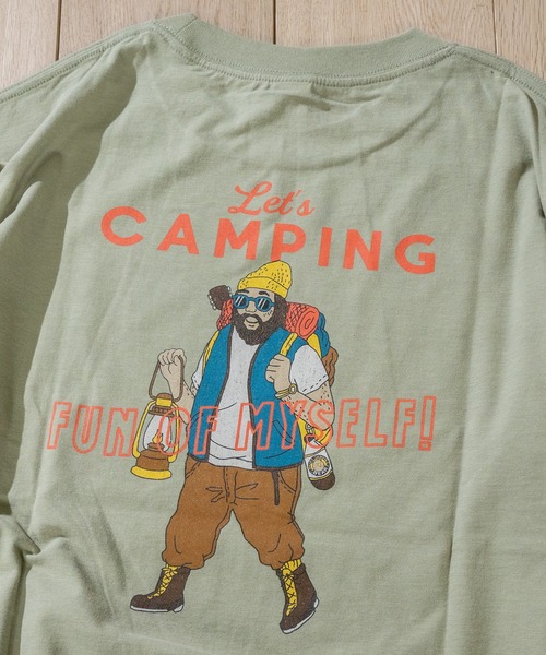 JOHN'S CLOSET（ジョンズクローゼット）の「【12】〔POWER TO THE PEOPLE/パワートゥザピープル〕CAMPINGプリントTシャツ（Tシャツ/カットソー・メンズ・ネイビー/オフホワイト/マルチ・MEDIUM/LARGE）」の10枚目の写真