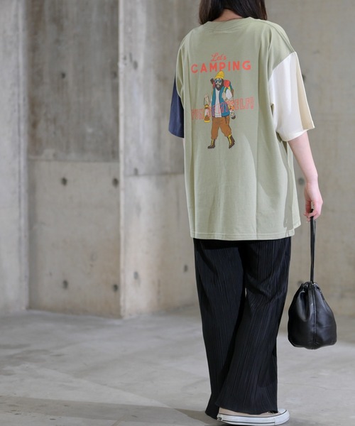 JOHN'S CLOSET（ジョンズクローゼット）の「【12】〔POWER TO THE PEOPLE/パワートゥザピープル〕CAMPINGプリントTシャツ（Tシャツ/カットソー・メンズ・ネイビー/オフホワイト/マルチ・MEDIUM/LARGE）」の20枚目の写真