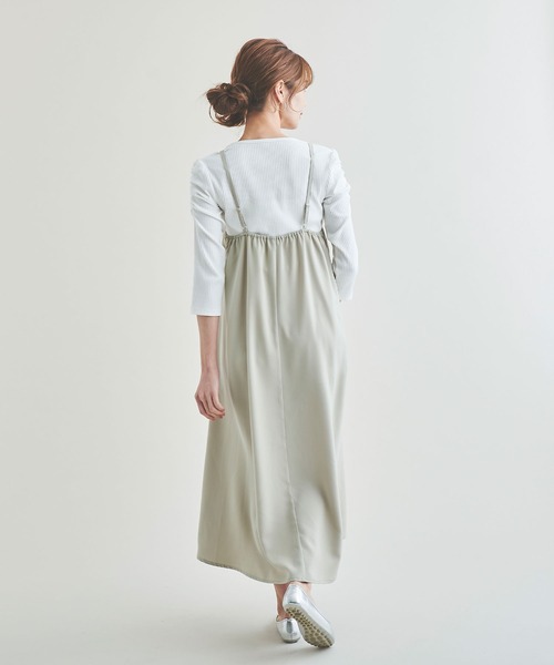 Anuenue（アヌエヌエ）の「Aラインロングキャミワンピース（ワンピース・レディース・ブラック/ブラウン/カーキ・FREE）」の13枚目の写真