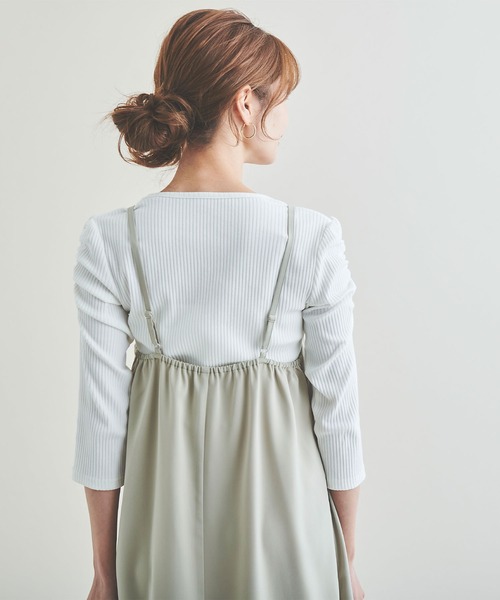 Anuenue（アヌエヌエ）の「Aラインロングキャミワンピース（ワンピース・レディース・ブラック/ブラウン/カーキ・FREE）」の8枚目の写真