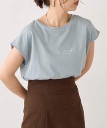 USAコットンフレンチスリーブロゴTシャツ
