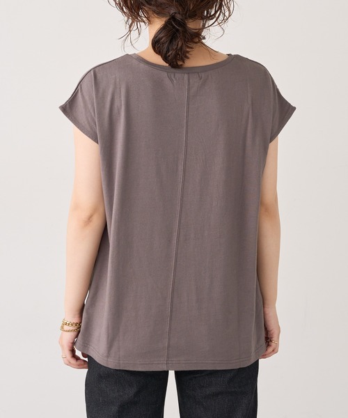 natural couture(ナチュラルクチュール)の「USAコットンフレンチスリーブロゴTシャツ(Tシャツ/カットソー・レディース・ブラック/ホワイト系その他/オフホワイト/ミント/グレイッシュベージュ・FREE)」の19枚目の写真