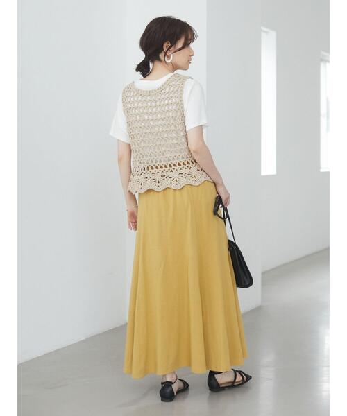 Green　Parks（グリーンパークス）の「マーメイドカットスカート＊（スカート・レディース・ライトベージュ/イエロー/ダークグレー・FREE）」の14枚目の写真