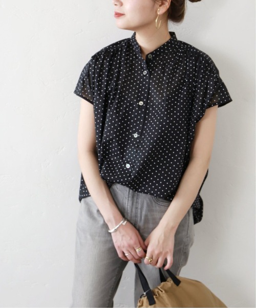 【美品】JOURNAL STANDARD 80ローンギャザーシャツ半袖ブラック JOURNAL STANDARD（ジャーナルスタンダード）の「80ローン