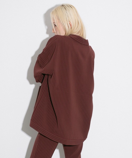 X-girl(エックスガール)の「STRIPED JACKET(ブルゾン・レディース・グレー/ブラウン・S/M)」の7枚目の写真