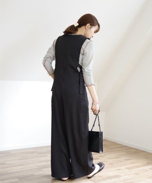 UNFIELD(アンフィールド)の「【UNFIELD サイドベルトデザインサロペット】(サロペット/オーバーオール・レディース・ブラック/カーキ・FREE)」の15枚目の写真