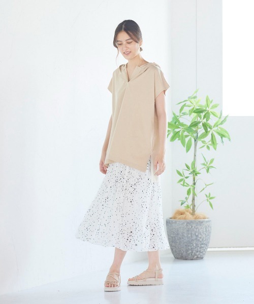 LIPSTAR（リップスター）の「ホシガラサテンプリーツスカート（スカート・レディース・アイボリー/ブラック系その他/ダークネイビー・M）」の7枚目の写真