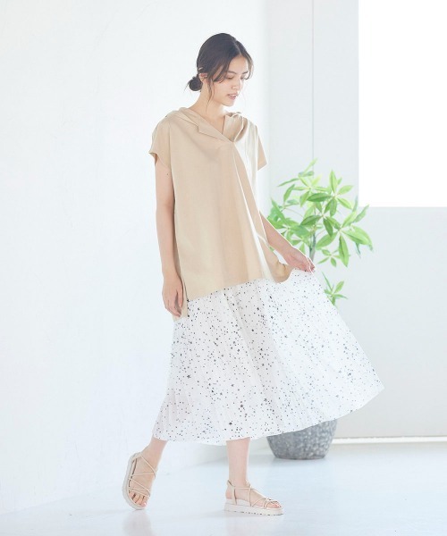 LIPSTAR（リップスター）の「ホシガラサテンプリーツスカート（スカート・レディース・アイボリー/ブラック系その他/ダークネイビー・M）」の8枚目の写真