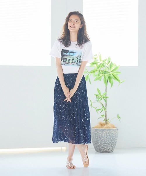 LIPSTAR（リップスター）の「ホシガラサテンプリーツスカート（スカート・レディース・アイボリー/ブラック系その他/ダークネイビー・M）」の15枚目の写真