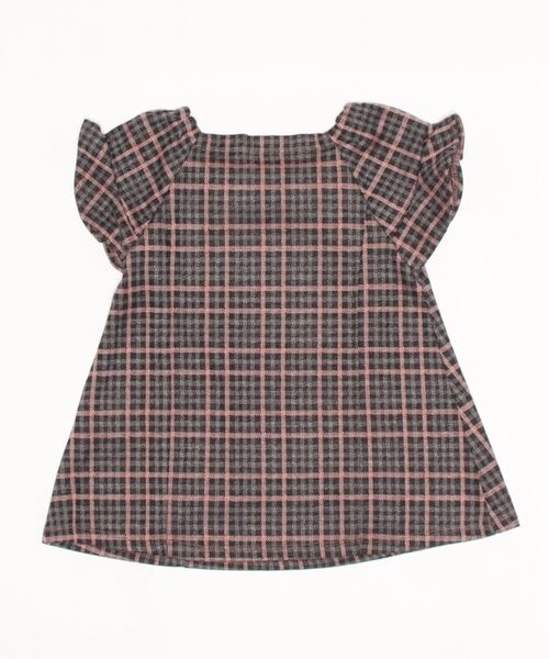 trois lapins kp（トロワラパンケーピー）の「Wジャガード素材のワンピース(80-90cm)（ジャンパースカート・キッズ・ブラウン/グレー・80ｃｍ/90cm）」の7枚目の写真