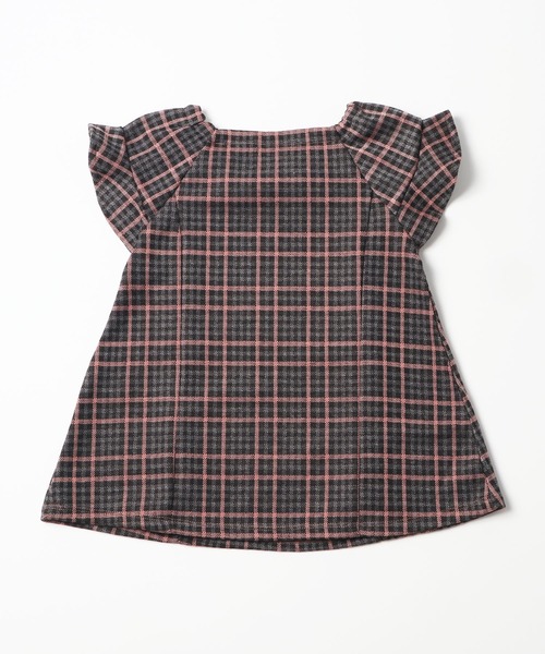 trois lapins kp（トロワラパンケーピー）の「Wジャガード素材のワンピース(80-90cm)（ジャンパースカート・キッズ・ブラウン/グレー・80ｃｍ/90cm）」の4枚目の写真