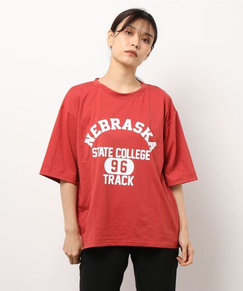 lakkanoir(ラッカノア)の「ビッグシルエットTシャツ(Tシャツ/カットソー・レディース・ホワイト/グレー/レッド・M/XL/L)」の6枚目の写真