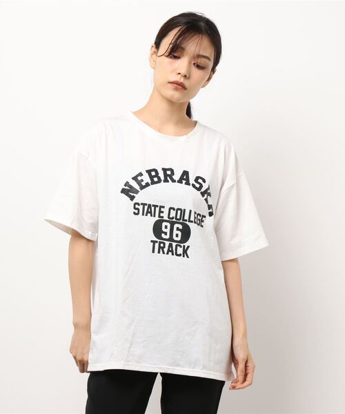lakkanoir(ラッカノア)の「ビッグシルエットTシャツ(Tシャツ/カットソー・レディース・ホワイト/グレー/レッド・M/XL/L)」の7枚目の写真