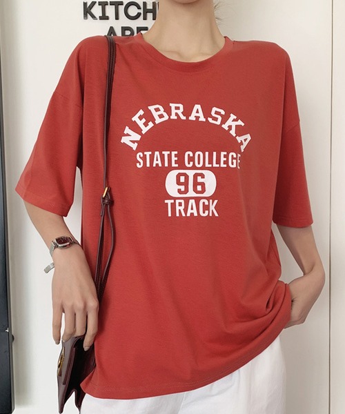 lakkanoir(ラッカノア)の「ビッグシルエットTシャツ(Tシャツ/カットソー・レディース・ホワイト/グレー/レッド・M/XL/L)」の9枚目の写真