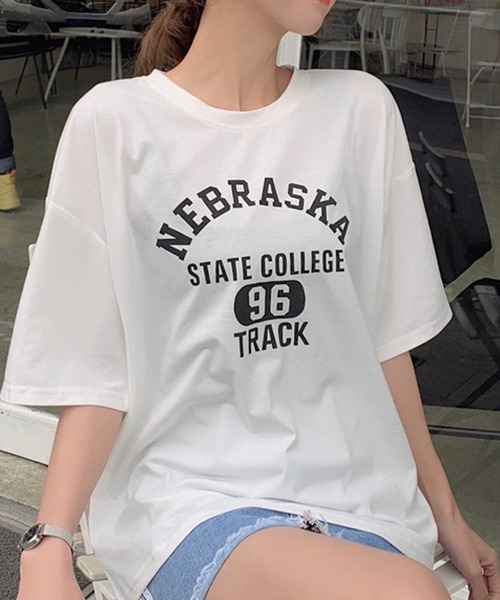 lakkanoir(ラッカノア)の「ビッグシルエットTシャツ(Tシャツ/カットソー・レディース・ホワイト/グレー/レッド・M/XL/L)」の13枚目の写真