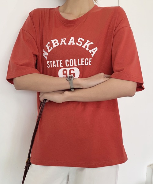 lakkanoir(ラッカノア)の「ビッグシルエットTシャツ(Tシャツ/カットソー・レディース・ホワイト/グレー/レッド・M/XL/L)」の10枚目の写真