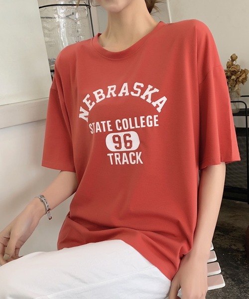 lakkanoir(ラッカノア)の「ビッグシルエットTシャツ(Tシャツ/カットソー・レディース・ホワイト/グレー/レッド・M/XL/L)」の11枚目の写真