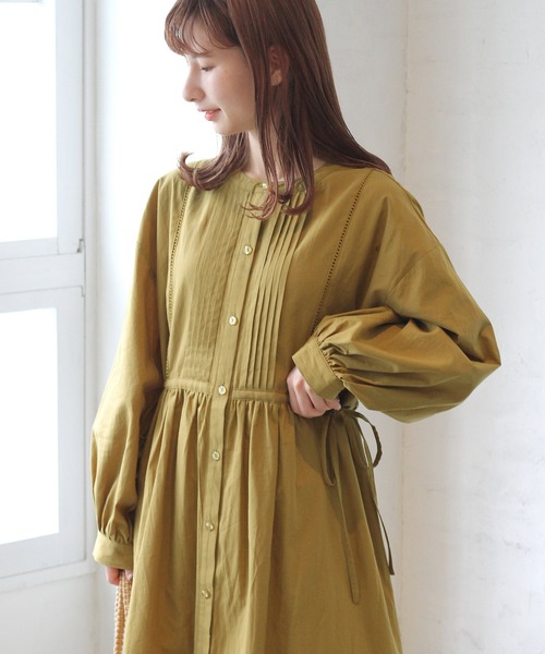 Crisp(クリスプ)の「ドレスシャツワンピース(ワンピース・レディース・ブラック/ホワイト/マスタード・FREE)」の7枚目の写真