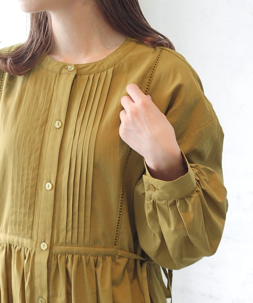 Crisp(クリスプ)の「ドレスシャツワンピース(ワンピース・レディース・ブラック/ホワイト/マスタード・FREE)」の9枚目の写真