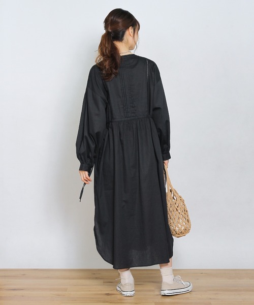 Crisp(クリスプ)の「ドレスシャツワンピース(ワンピース・レディース・ブラック/ホワイト/マスタード・FREE)」の13枚目の写真