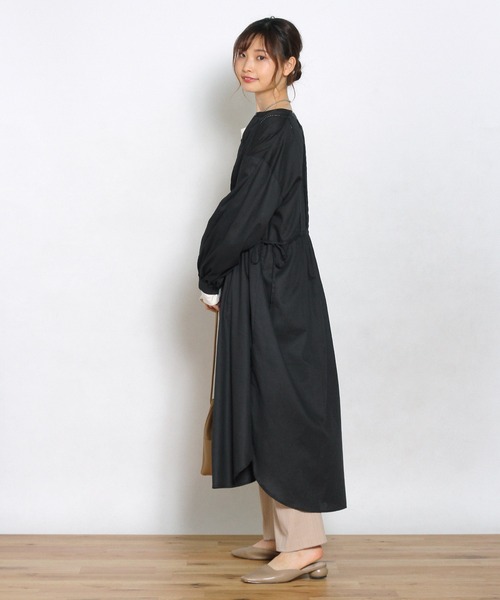 Crisp(クリスプ)の「ドレスシャツワンピース(ワンピース・レディース・ブラック/ホワイト/マスタード・FREE)」の17枚目の写真