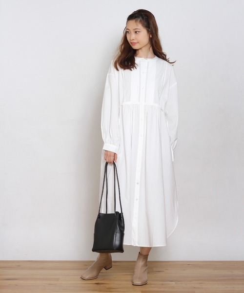 Crisp(クリスプ)の「ドレスシャツワンピース(ワンピース・レディース・ブラック/ホワイト/マスタード・FREE)」の19枚目の写真