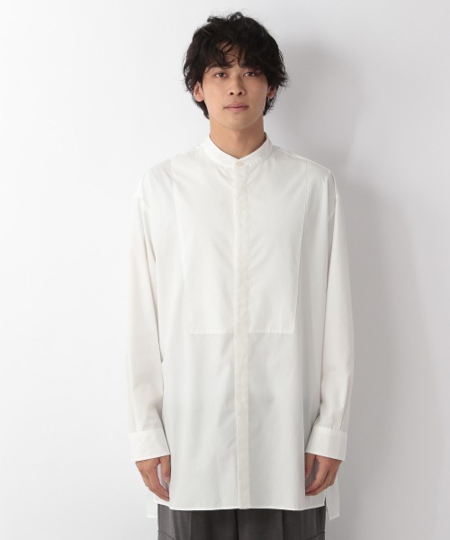 LOWRYS FARM（ローリーズファーム）の「ドレスバンドロングシャツ　215798（シャツ/ブラウス・メンズ・ホワイト/グレー・MEDIUM/LARGE）」の7枚目の写真