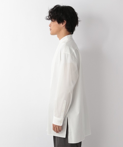 LOWRYS FARM（ローリーズファーム）の「ドレスバンドロングシャツ　215798（シャツ/ブラウス・メンズ・ホワイト/グレー・MEDIUM/LARGE）」の8枚目の写真