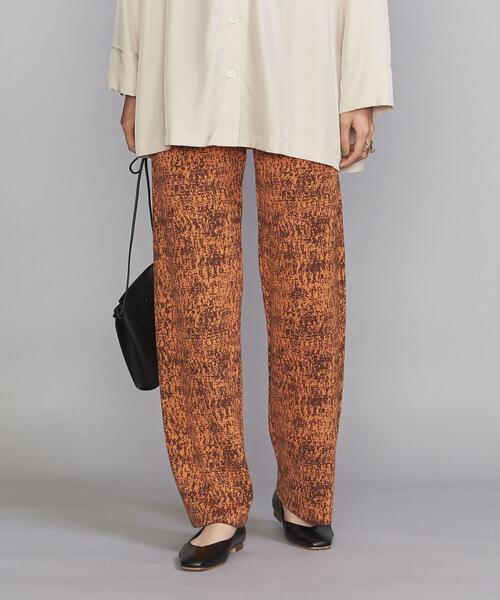 BEAUTY&YOUTH UNITED ARROWS(ビューティーアンドユースユナイテッドアローズ)の「BY レーヨンコットンジャカードニットパンツ -ウォッシャブル-(その他パンツ・レディース・オレンジ/ブラック・S/M)」の2枚目の写真