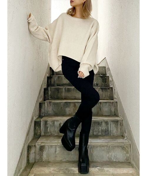 GYDA(ジェイダ)の「ハイウエスト W BACK RIPPEDカラーパンツ(その他パンツ・レディース・ブラック/カーキ・MEDIUM/X-SMALL/SMALL)」の11枚目の写真