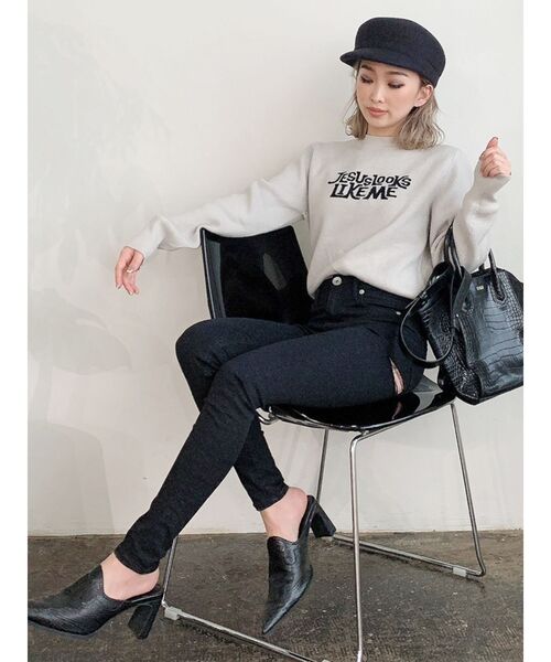 GYDA(ジェイダ)の「ハイウエスト W BACK RIPPEDカラーパンツ(その他パンツ・レディース・ブラック/カーキ・MEDIUM/X-SMALL/SMALL)」の8枚目の写真