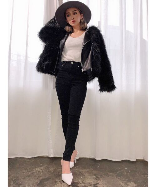 GYDA(ジェイダ)の「ハイウエスト W BACK RIPPEDカラーパンツ(その他パンツ・レディース・ブラック/カーキ・MEDIUM/X-SMALL/SMALL)」の14枚目の写真