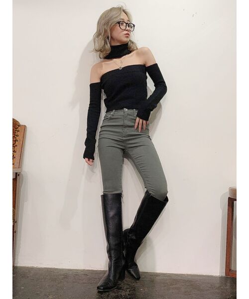 GYDA(ジェイダ)の「ハイウエスト W BACK RIPPEDカラーパンツ(その他パンツ・レディース・ブラック/カーキ・MEDIUM/X-SMALL/SMALL)」の18枚目の写真