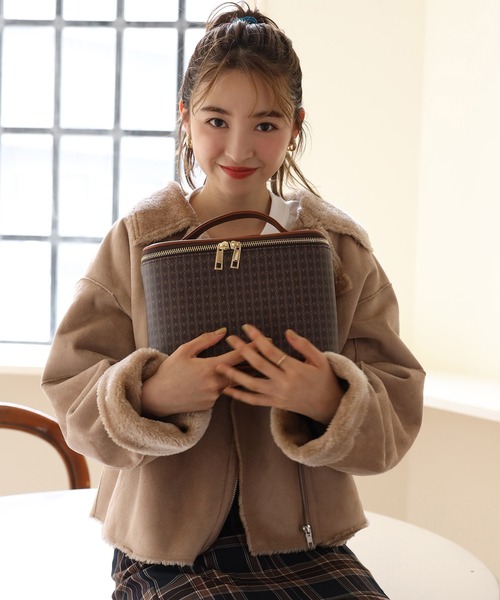 one after another NICE CLAUP（ワンアフターアナザーナイスクラップ）の「ムートンライダースジャケット（ムートンコート・レディース・アイボリー/ベージュ・FREE）」の20枚目の写真