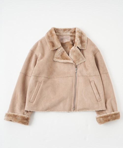 one after another NICE CLAUP（ワンアフターアナザーナイスクラップ）の「ムートンライダースジャケット（ムートンコート・レディース・アイボリー/ベージュ・FREE）」の11枚目の写真