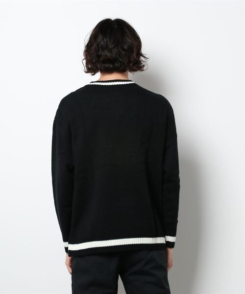 HOOK(フック)の「【HOOK】制服風vネックニット風スウェット(スウェット・メンズ・ブラック/ベージュ/グレー・M/L/XL)」の6枚目の写真
