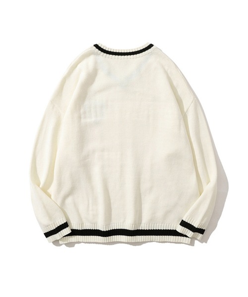HOOK(フック)の「【HOOK】制服風vネックニット風スウェット(スウェット・メンズ・ブラック/ベージュ/グレー・M/L/XL)」の5枚目の写真