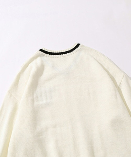 HOOK(フック)の「【HOOK】制服風vネックニット風スウェット(スウェット・メンズ・ブラック/ベージュ/グレー・M/L/XL)」の12枚目の写真