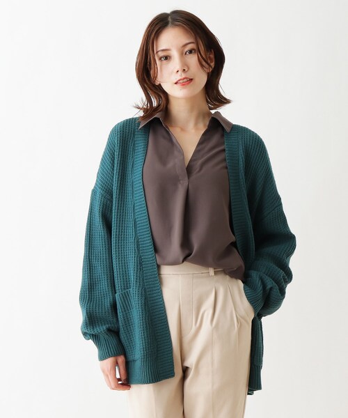 SHOO・LA・RUE(シューラルー)の「◆ローゲージニットカーディガン(カーディガン/ボレロ・レディース・ダークブラウン/ピンク系/レンガ/ブラック/ダークグリーン/アイボリー/ブラウン系その他・00)」の5枚目の写真