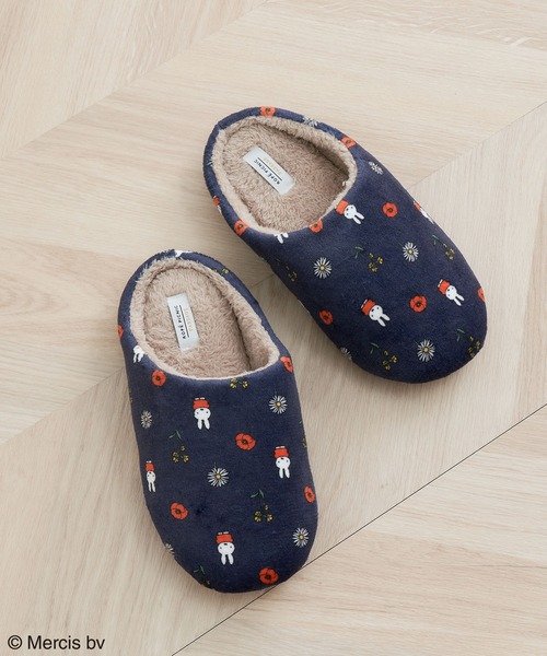 Miffy( ミッフィー)の「【miffy×ROPE' PICNIC】フルーツフラワープリントルームシューズ(ルームシューズ/スリッパ・レディース・ネイビー/キナリ・FREE)」の2枚目の写真