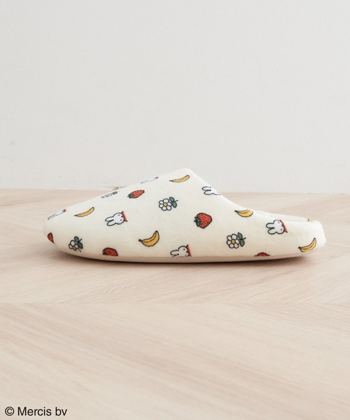 Miffy( ミッフィー)の「【miffy×ROPE' PICNIC】フルーツフラワープリントルームシューズ(ルームシューズ/スリッパ・レディース・ネイビー/キナリ・FREE)」の3枚目の写真