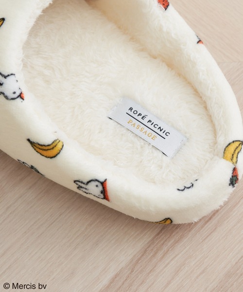 Miffy( ミッフィー)の「【miffy×ROPE' PICNIC】フルーツフラワープリントルームシューズ(ルームシューズ/スリッパ・レディース・ネイビー/キナリ・FREE)」の5枚目の写真