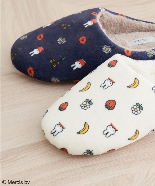 Miffy( ミッフィー)の「【miffy×ROPE' PICNIC】フルーツフラワープリントルームシューズ(ルームシューズ/スリッパ・レディース・ネイビー/キナリ・FREE)」の11枚目の写真