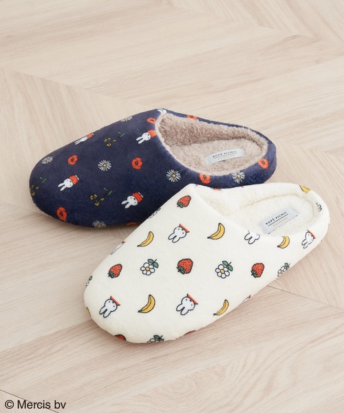Miffy( ミッフィー)の「【miffy×ROPE' PICNIC】フルーツフラワープリントルームシューズ(ルームシューズ/スリッパ・レディース・ネイビー/キナリ・FREE)」の12枚目の写真