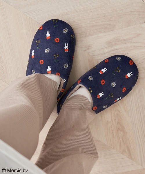 Miffy( ミッフィー)の「【miffy×ROPE' PICNIC】フルーツフラワープリントルームシューズ(ルームシューズ/スリッパ・レディース・ネイビー/キナリ・FREE)」の16枚目の写真